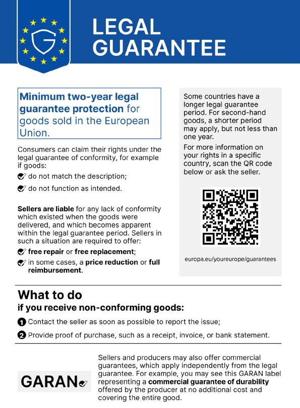 Legal Guarantee Notice